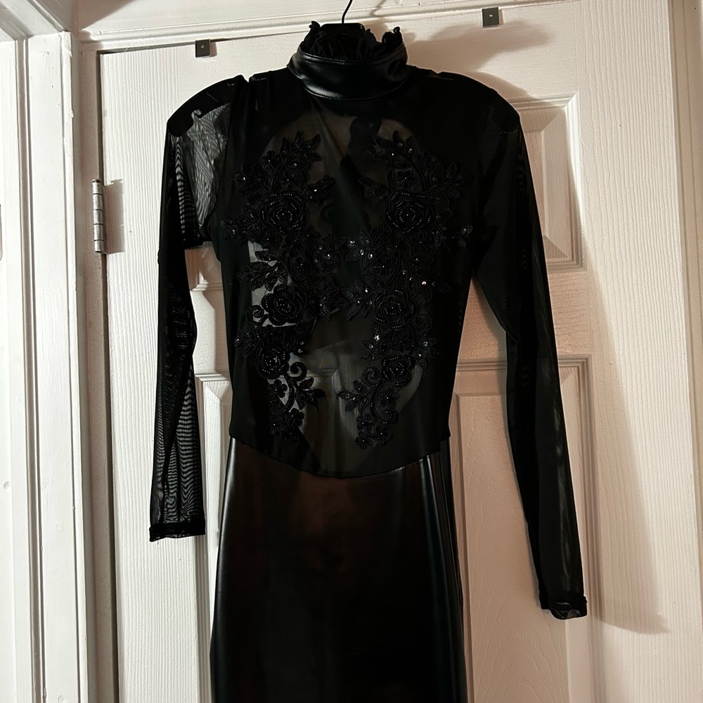 Black Sheer Long Sleeve Dress